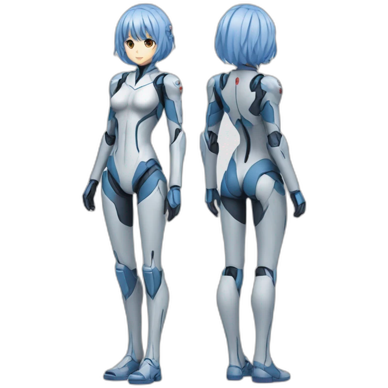 rei ayanami，full body，front view emoji