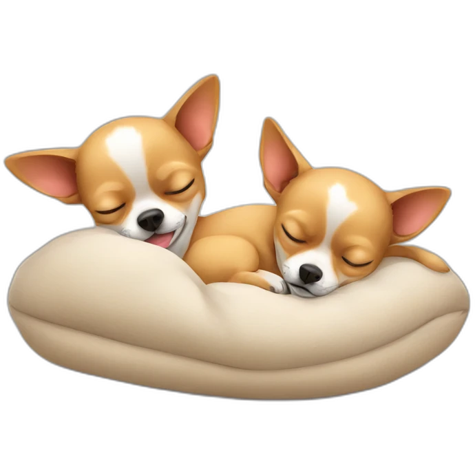 Two chihuahuas sleeping emoji