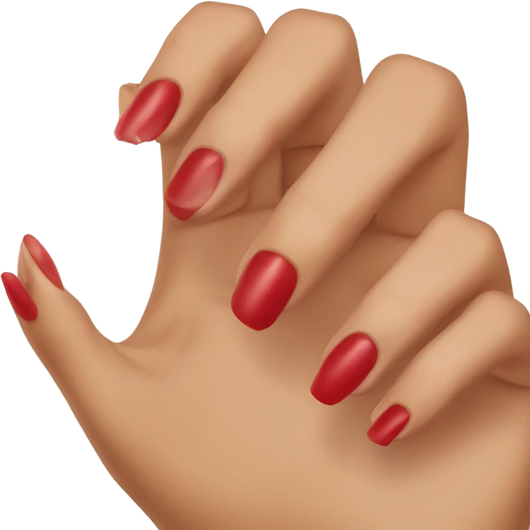 Long red  nails on medium skin ton emoji