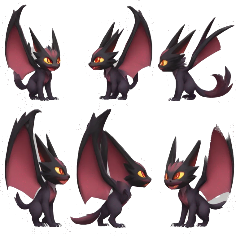 Noivern-Litten-Zoroark full body emoji