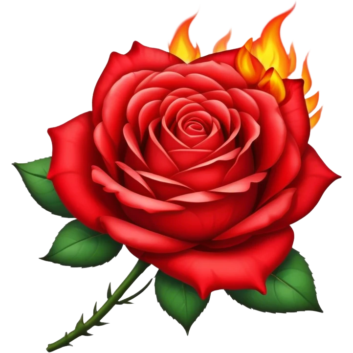 a red burning rose emoji