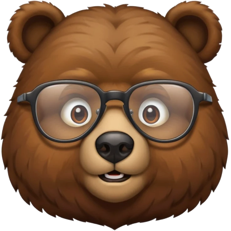 Bear with glasses emoji