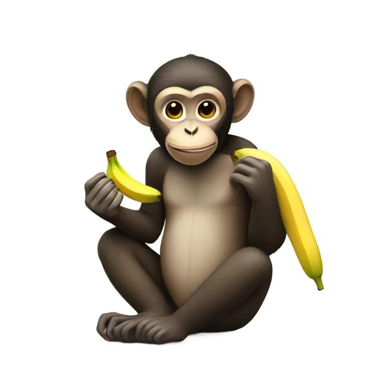 Monkey eating banana emoji