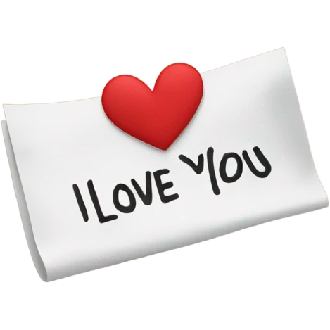 paper that says i love you emoji