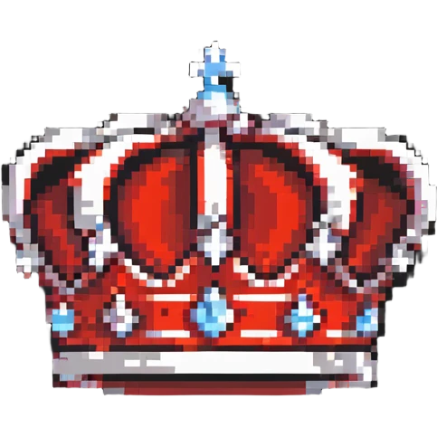 bold red crown with white highlights emoji