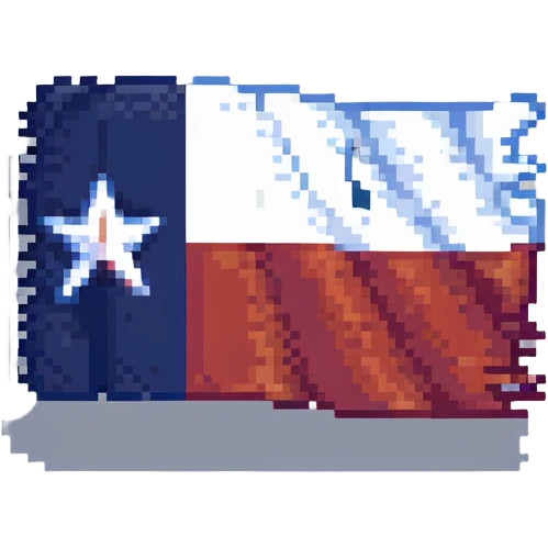 a waving Texas flag in pixel art style, simple shading, single white star, no text, transparent background emoji