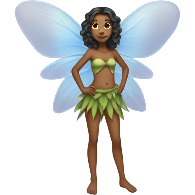 Half clothed full body fairy emoji