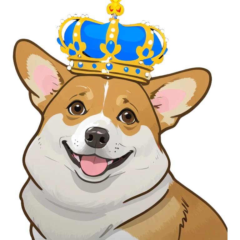 Corgi with royal crown emoji