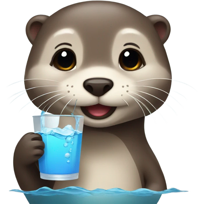drink water cute otter emoji