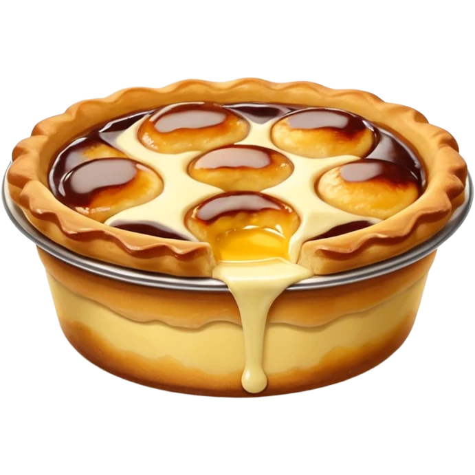 typical Portuguese pastry pastel de nata golden custard tart in a flaky crust emoji