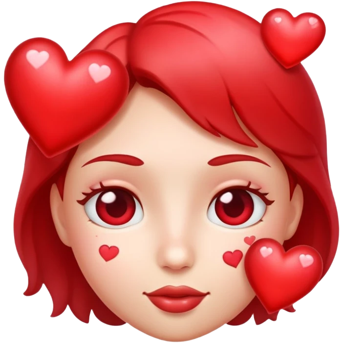 face bubbling with hearts emoji