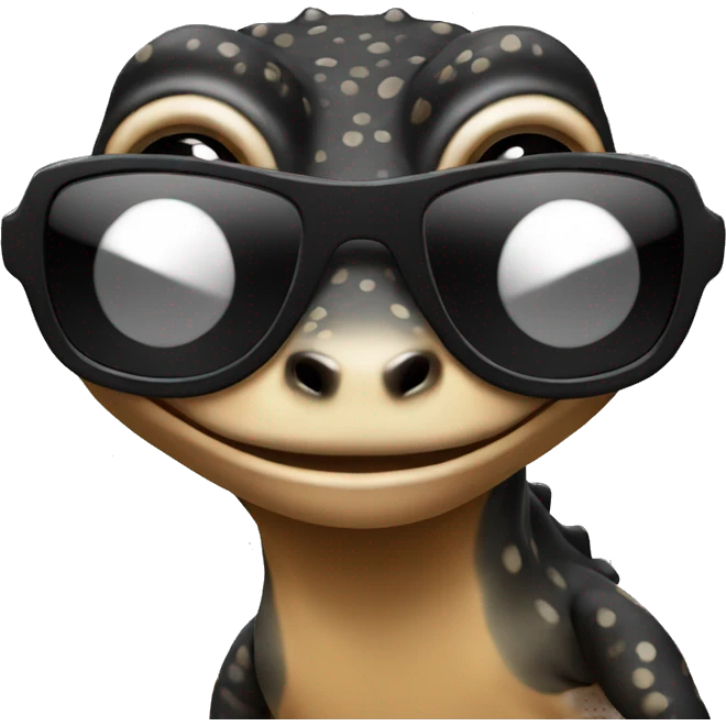  Black and brown Gecko with sunglasses emoji