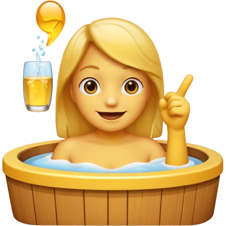 A smirking face emoji pointing at a hot tub emoji