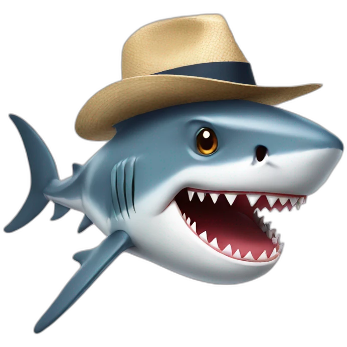 Shark with hat emoji