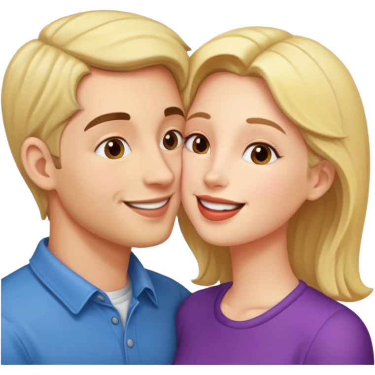 Happy heterosexual couple kissing emoji