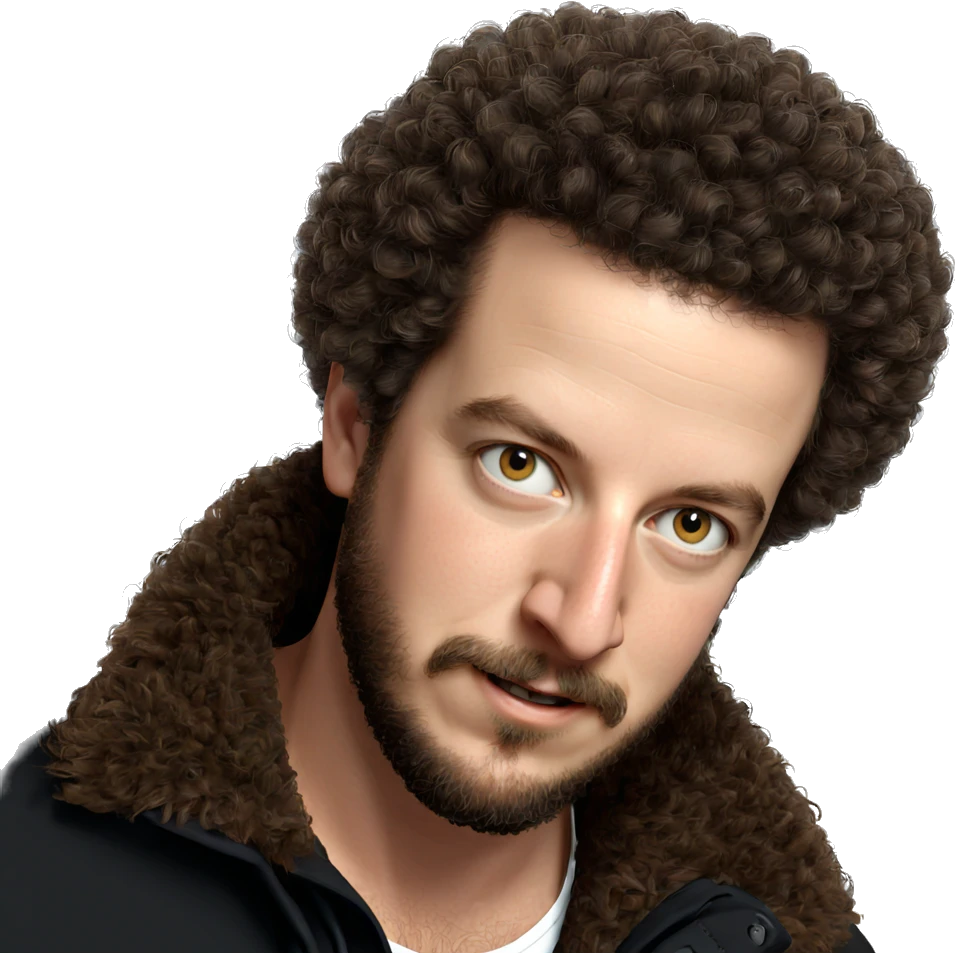 realistic male with afro beard emoji