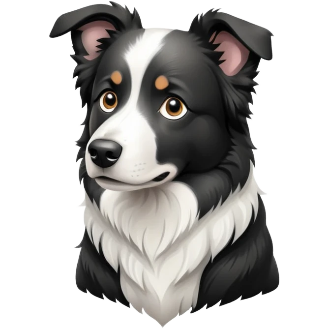 Merle border collie dog sitting emoji