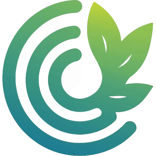 Minimalist circular logo with a barcode transitioning into a globe, representing ethical consumerism and sustainable supply chain. Green and blue gradient colors, modern and professional design. emoji