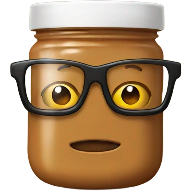 Peanut butter with glasses emoji