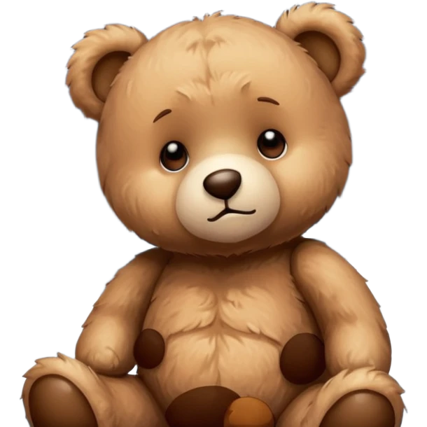 Sad Teddy bear looking up at moon emoji