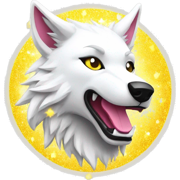 Lightning running sparkling glitter white wolf sun halo black white pink red yellow emoji
