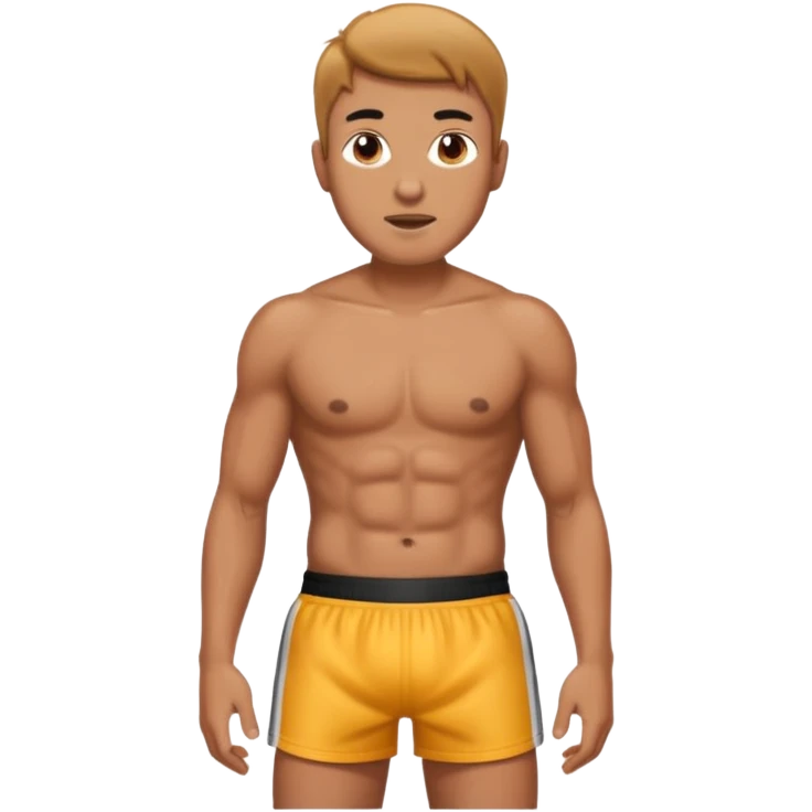 a man with only boxer standing emoji