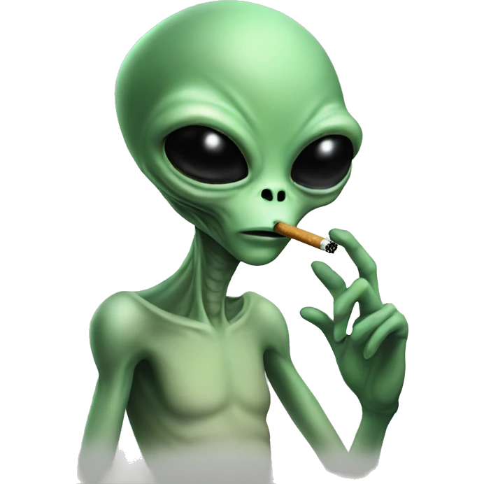 alien with cigarette  emoji