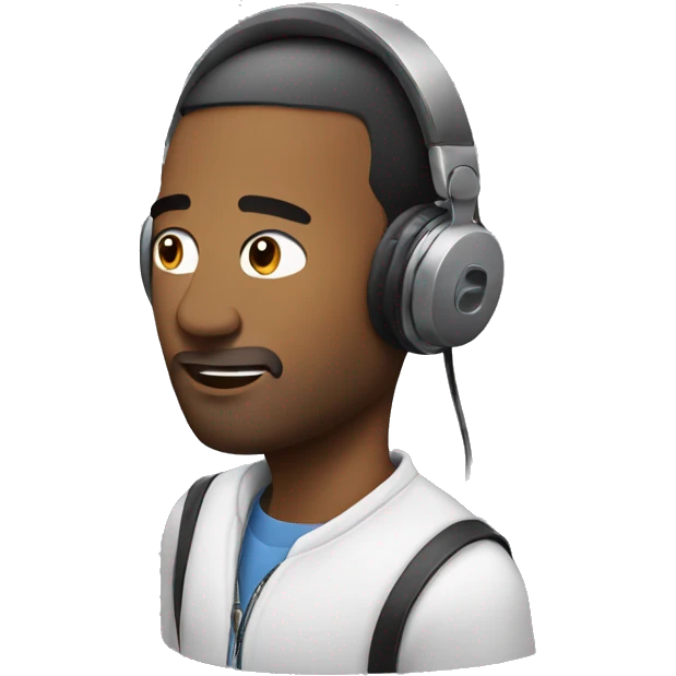 man with a mic and a headphone emoji