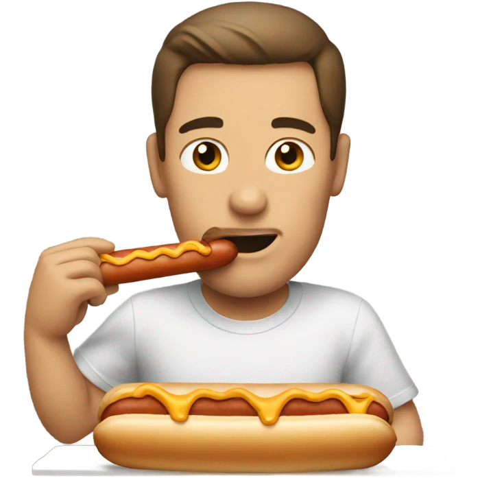 Man eating hotdog emoji