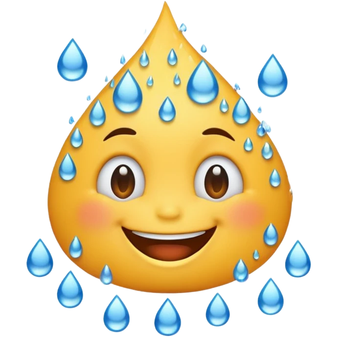 Happy face in the rain  emoji