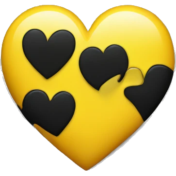 Half black and yellow heart emoji