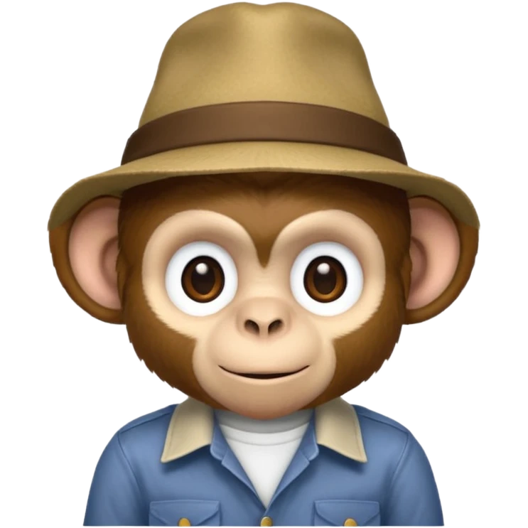 monkey with hat and shirt emoji