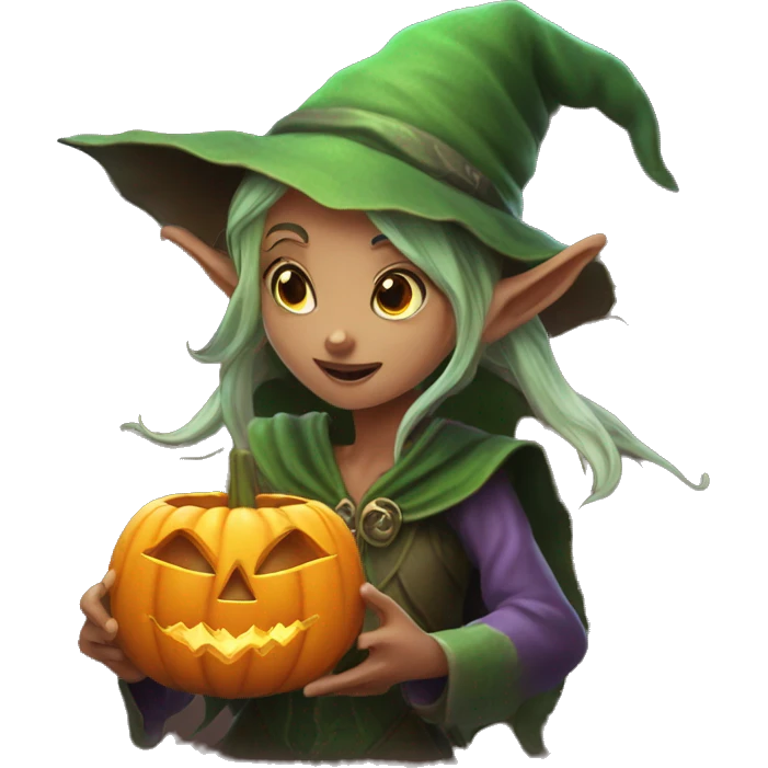 pumkin elf casting a spell emoji