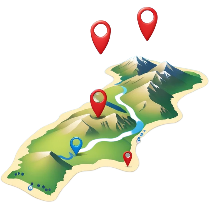 gps pin locaters on a wider range of map - buller nz emoji