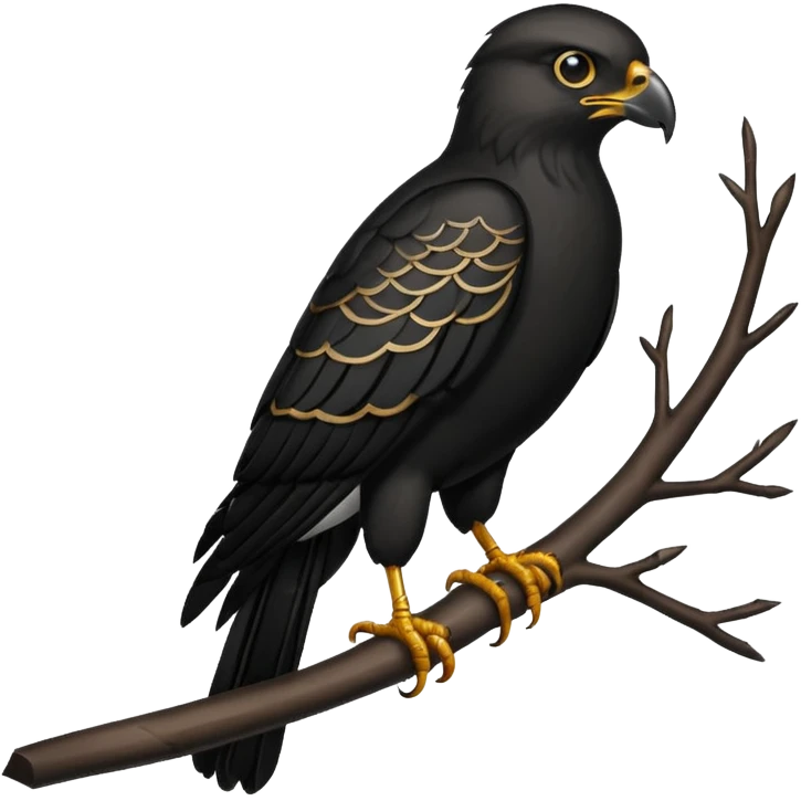 black hawk bird emoji