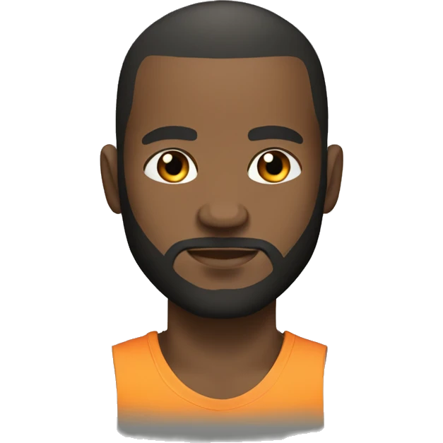 professional boxer, black man with shaved hair and a big beard,  emoji