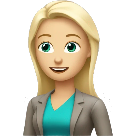 blonde wooman pitching investment emoji