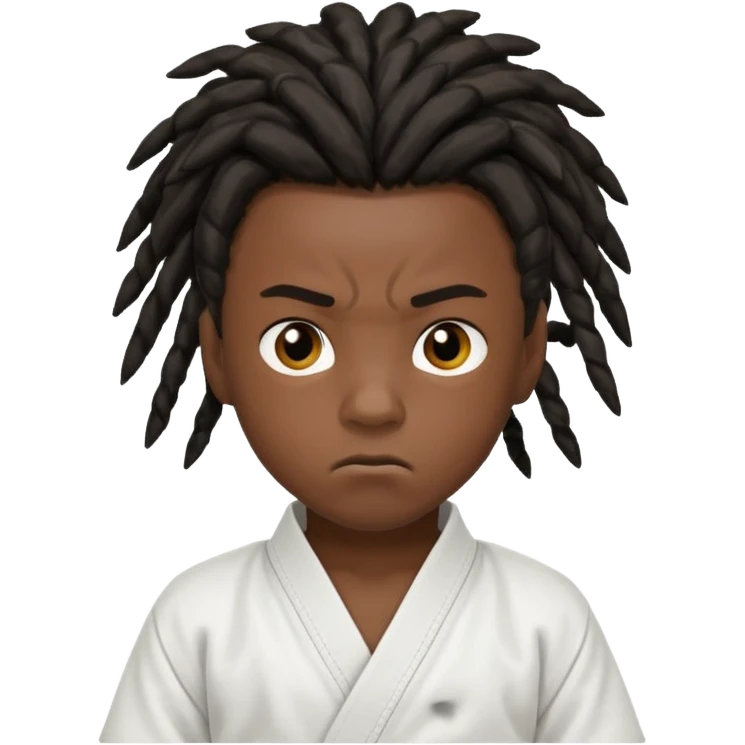 karate boy, black skin, dreadlocks emoji
