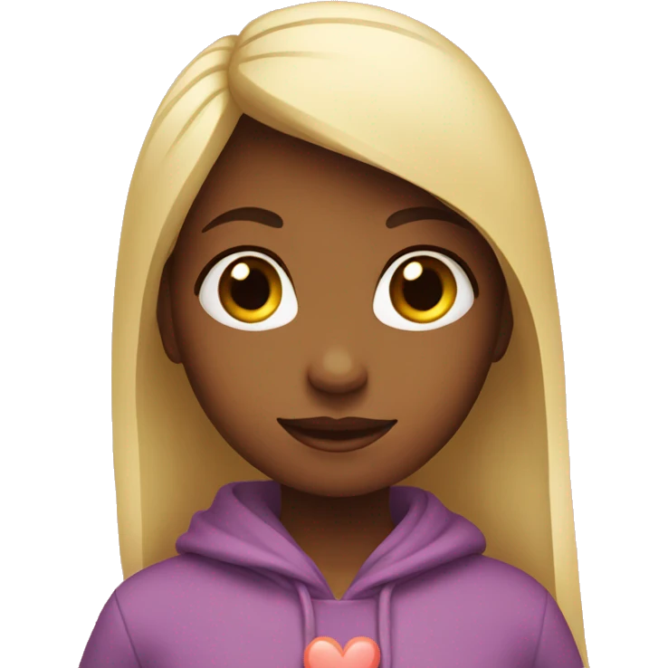 Girl with heart emoji