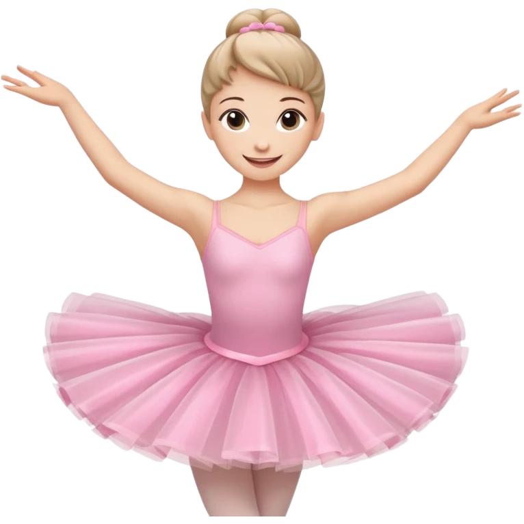 A graceful ballerina in a pink tutu, spinning lightly with arms curved elegantly.
 emoji
