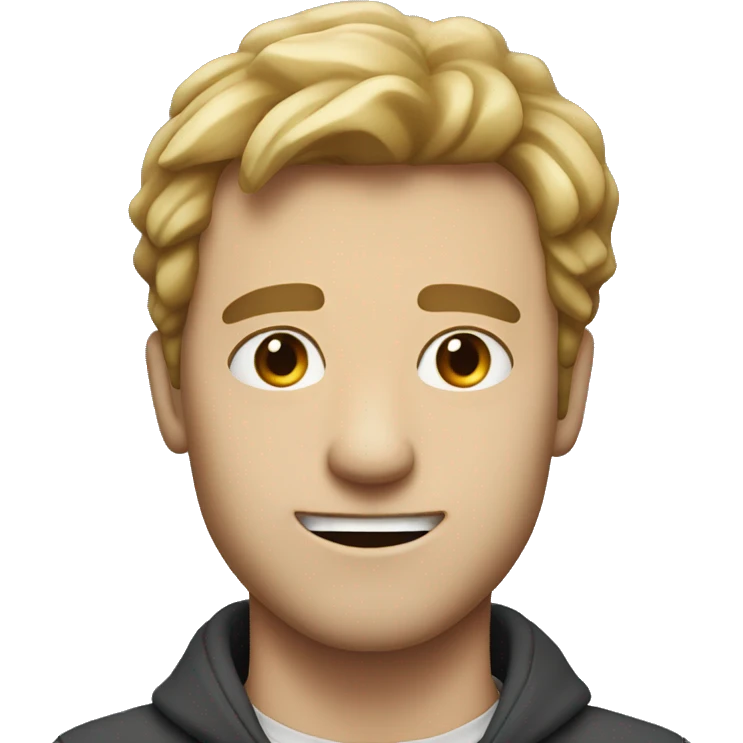 white male facing left with big teeth side eyeing the camera emoji