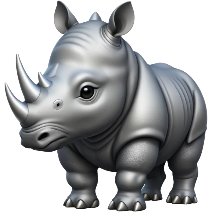 silver and black rhino emoji