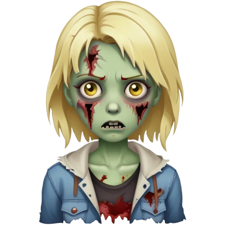 girl zombie with blonde hair emoji