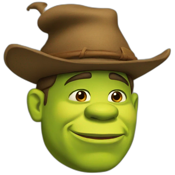 shrek with a brown cap hat emoji