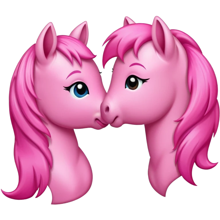 Pink pony kissing emoji