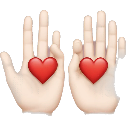 Hand heart, the other hand no like emoji