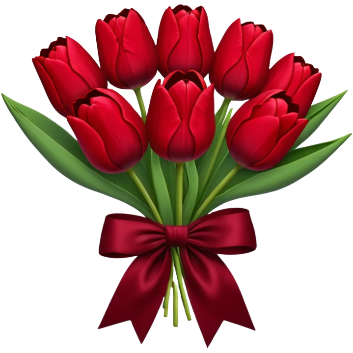Dark red tulip bouquet emoji