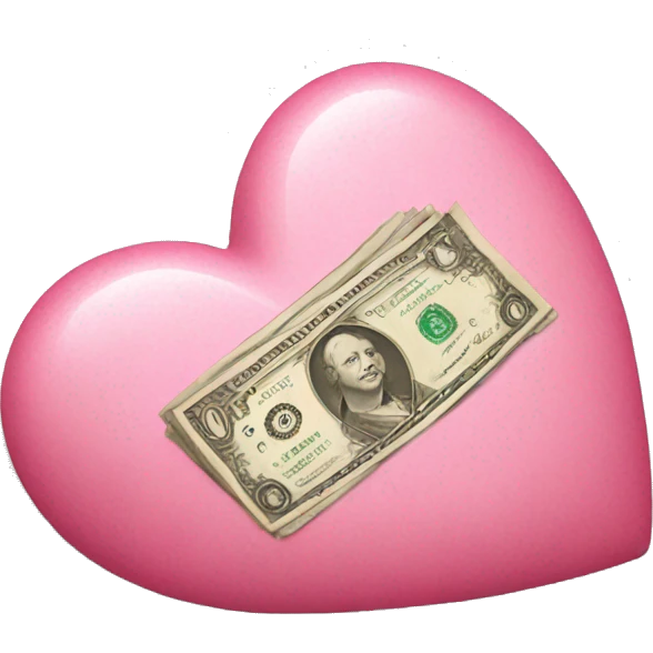 Pink money heart emoji