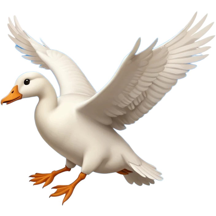 a goose flying with wings spread wide emoji
