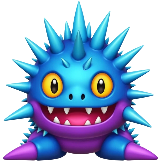 Randomly-colored dark colorful Fakémon-creature emoji